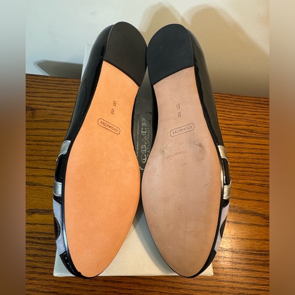 COACH Kora Black Patent Leather Slip-Ons Ballet Flats Womens Sz 8 - Picture 4 of 4